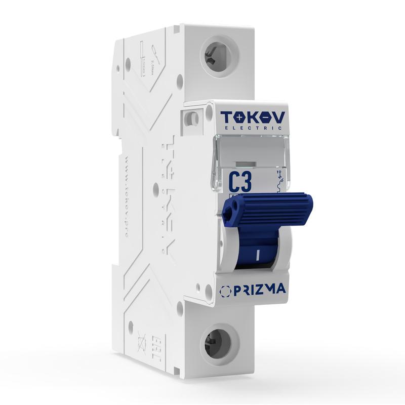 Выключатель автоматический модульный 1п C 3А 4.5кА PRIZMA TOKOV ELECTRIC TKE-PZ45-MCBI-1-3-C