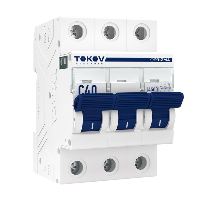 Выключатель автоматический модульный 3п C 40А 4.5кА PRIZMA TOKOV ELECTRIC TKE-PZ45-MCBI-3-40-C