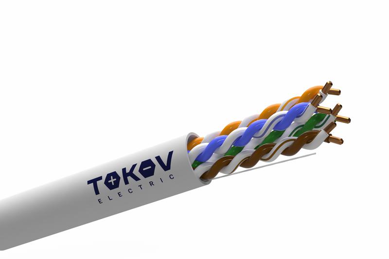 Кабель витая пара U/UTP 4х2х24AWG(0.51мм) кат.5E PVC indoor Fluke tested 305м (м) PRO TOKOV ELECTRIC TKP-C06-U42-5E-305-PVC