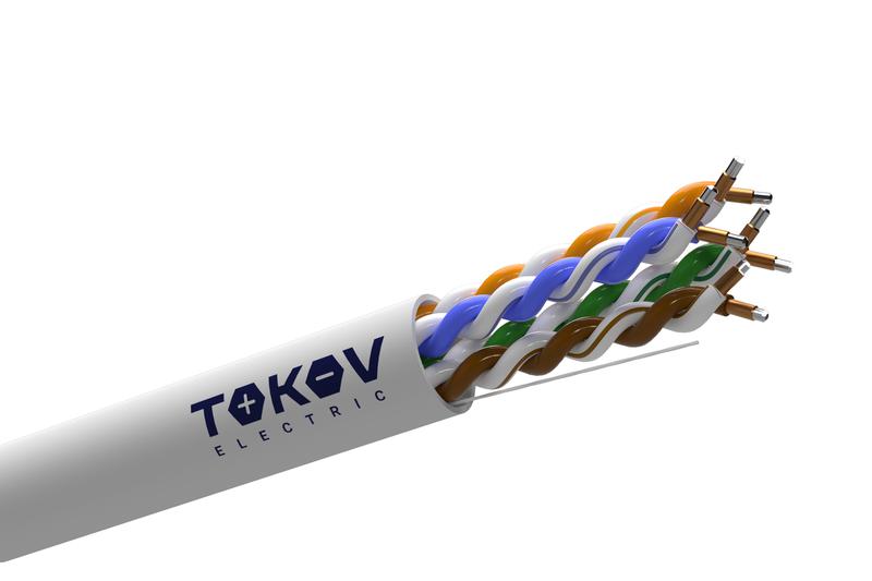 Кабель витая пара U/UTP 4х2х24 AWG кат.5E CCA PVC indoor Fluke tested 305м (м) TOKOV ELECTRIC TKL-C06-U42CCA-5E-305-PVC
