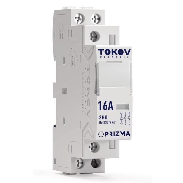 Контактор модульный 18мм 16А 230В АС 2НО PRIZMA TOKOV ELECTRIC TKE-PZ-MC-1-16-230-20