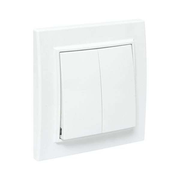 Выключатель 2-кл. СП Минск 10А IP20 бел. Basic EKF ERV10-023-10