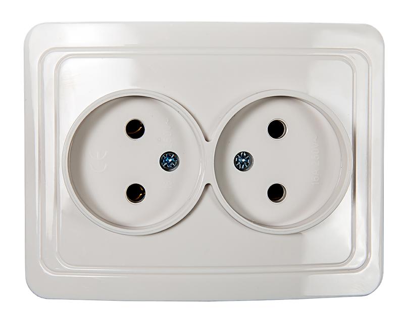 Розетка 2-м СП Classico 2102 16А IP20 бел. ASD / IN HOME 4680005959914
