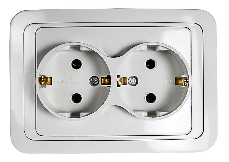 Розетка 2-м CLASSICO с заземл. 2128 бел. ASD / IN HOME 4680005959921