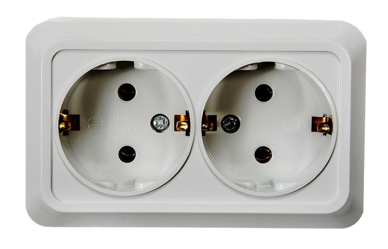 Розетка 2-м BOLLETO с заземл. накл. 7128 бел. ASD / IN HOME 4680005959839