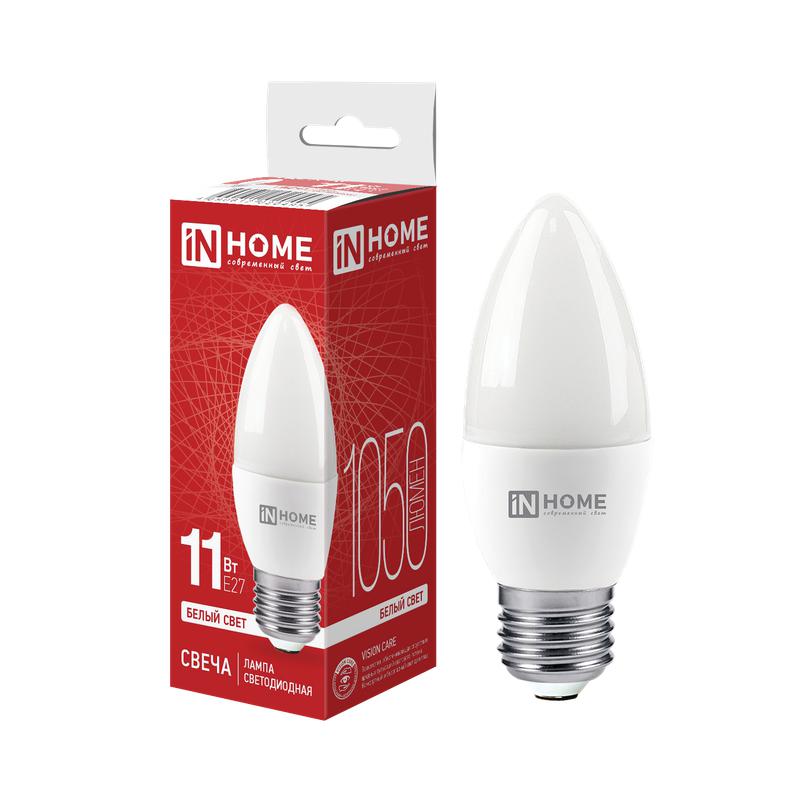 Лампа светодиодная LED-СВЕЧА-VC 11Вт свеча 4000К нейтр. бел. E27 1050лм 230В IN HOME 4690612020495
